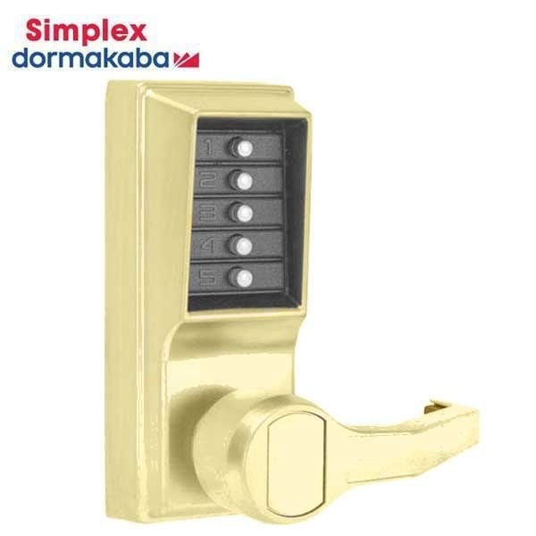 Simplex Kaba LR1011-05 Pushbutton Lock - RH & RHR Doors Antique Brass KABA-LR1011-05-41 - main